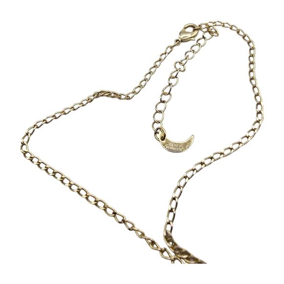 Necklace Luna Norte Small Teardrop Purple Bead 16" Matte Gold Tone Adjustable - Picture 5 of 6